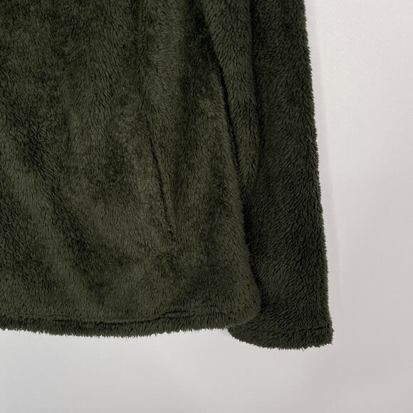 Hem & Thread Womens Small Olive Green Sherpa Fuzzy 1/4 Zip Pullover Sweatshirt - Picture 5 of 8